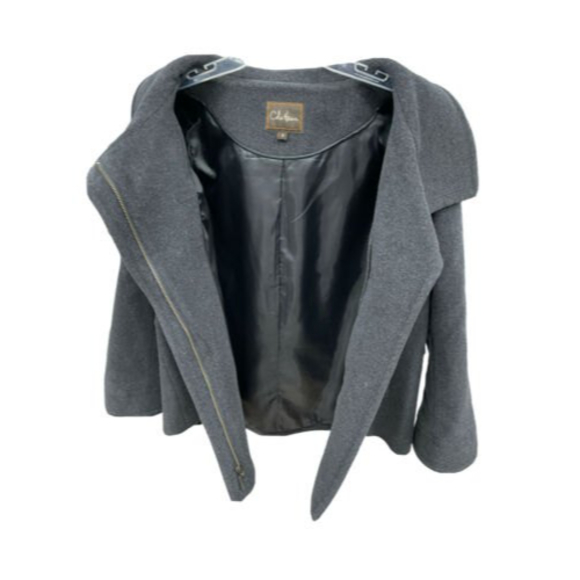 Cole Haan Black Cashmere, Wool High Mock Neck Overcoat Sz 10 Womens EUC - Picture 5 of 11